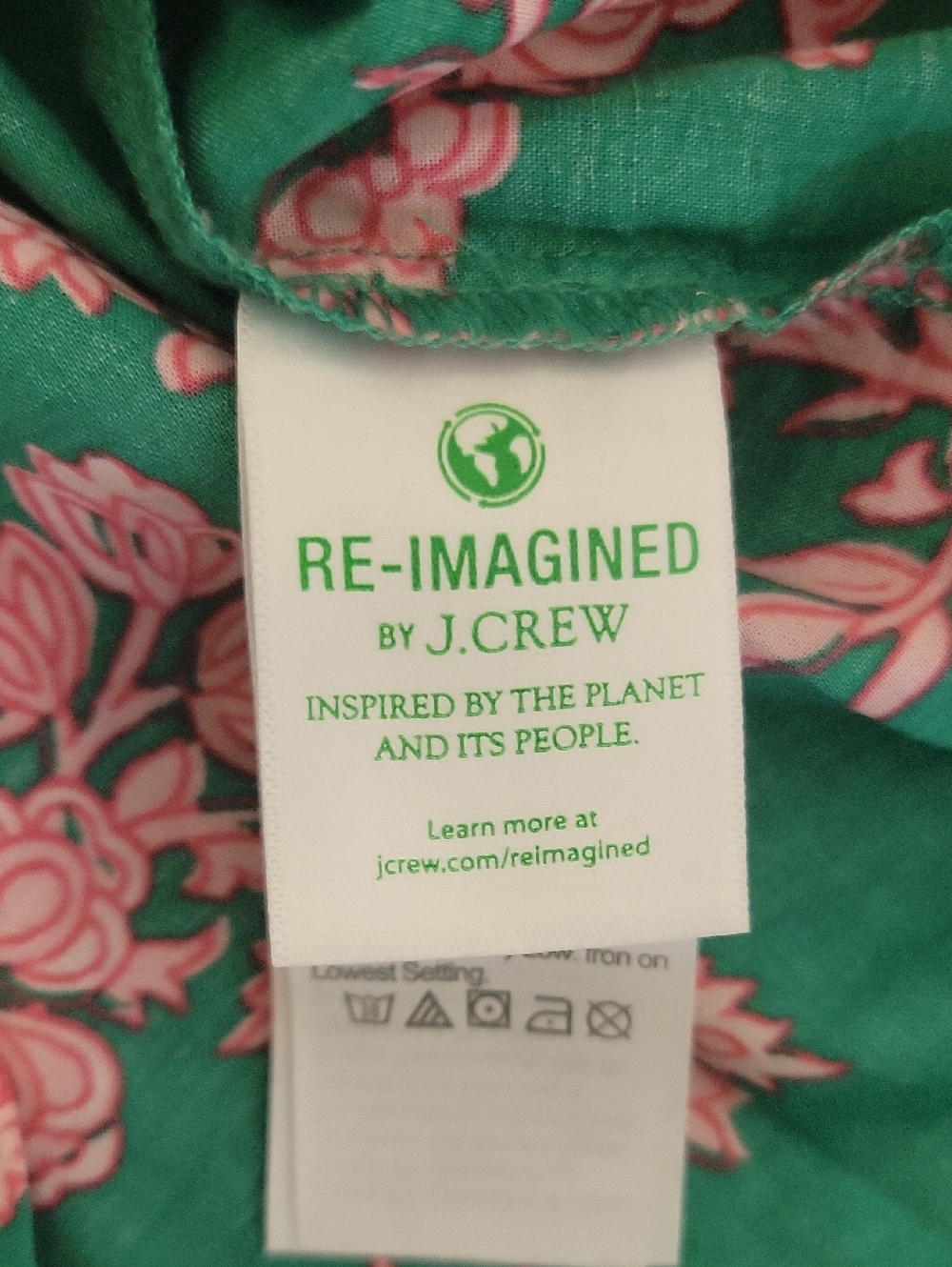 J. Crew Teal Green Floral Ruffle-Sleeve Blouse Small New Summer Preppy Colorful - Picture 4 of 5